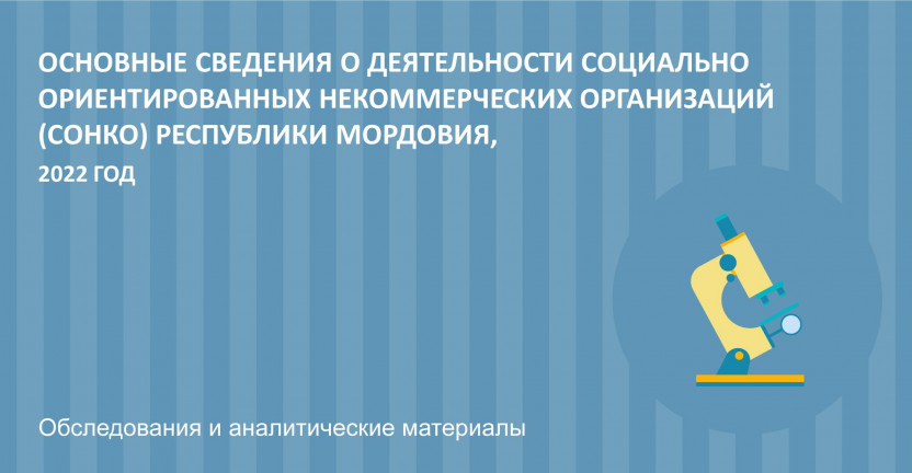 Основные сведения о деятельности социально ориентированных некоммерческих организаций (СОНКО) Республики Мордовия